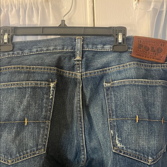 Vintage Polo Ralph Lauren Men's Distressed Blue Denim Jeans Size 36/34 Waist 18”